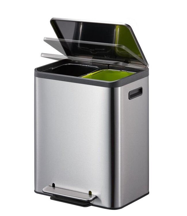 Pedaalemmer 30 ltr (15+15 L) Recycler mat RVS Ecocasa - EKO