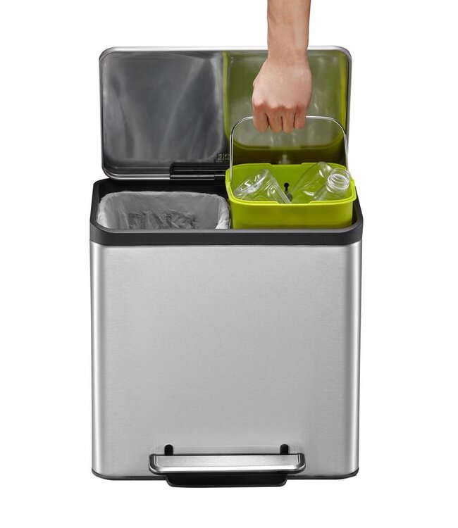 Pedaalemmer 30 ltr (15+15 L) Recycler mat RVS Ecocasa - EKO