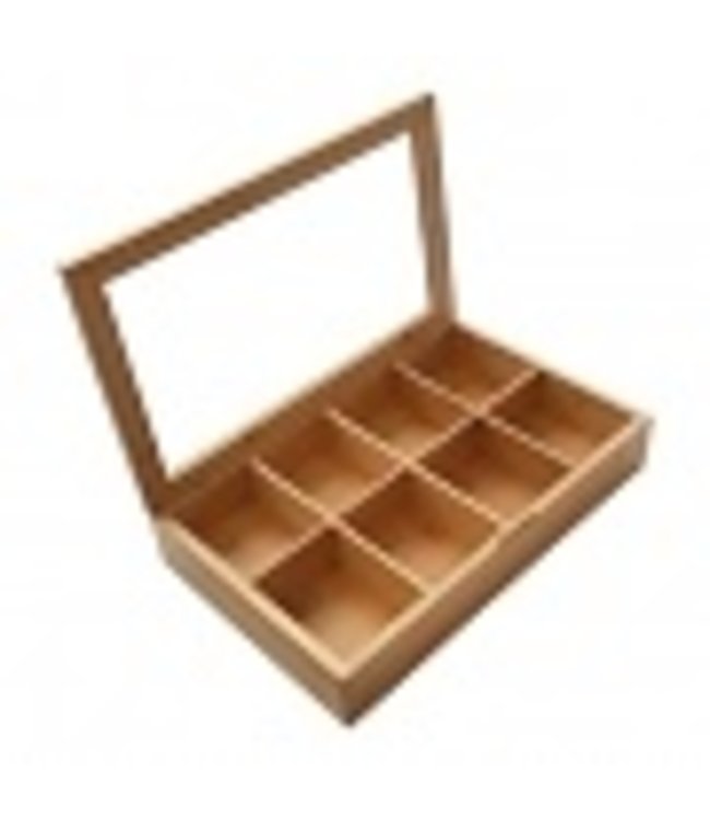 Theedoos 8-vaks 318 x 198 x 63 mm - Bamboe