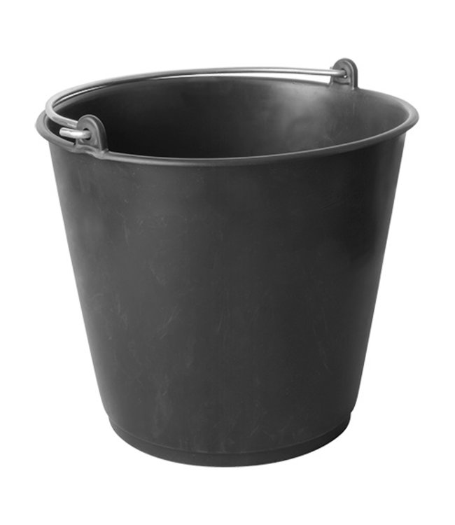 Emmer 20 ltr kunststof PE Ø350 x (h)340 mm zwart met maatverdeling