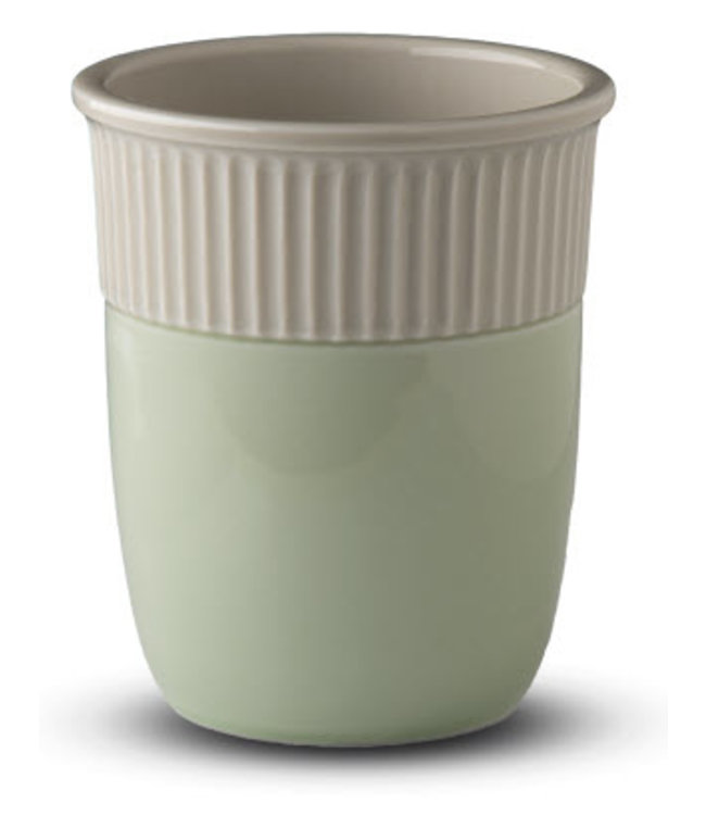Beker 20 cl groen/beige dubbelwandig porselein - G. Benedikt | prijs & verp per 6 stuks