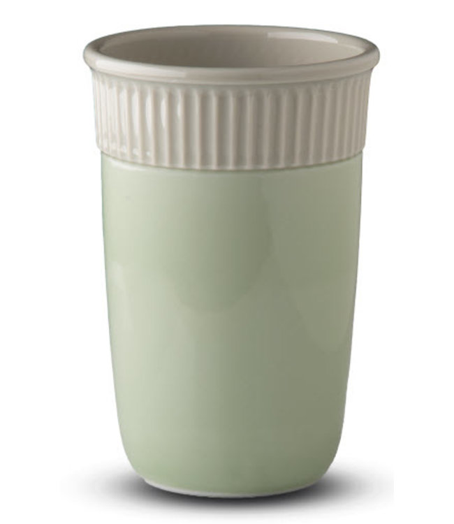 Beker 30 cl groen/beige dubbelwandig porselein - G. Benedikt | prijs & verp per 6 stuks