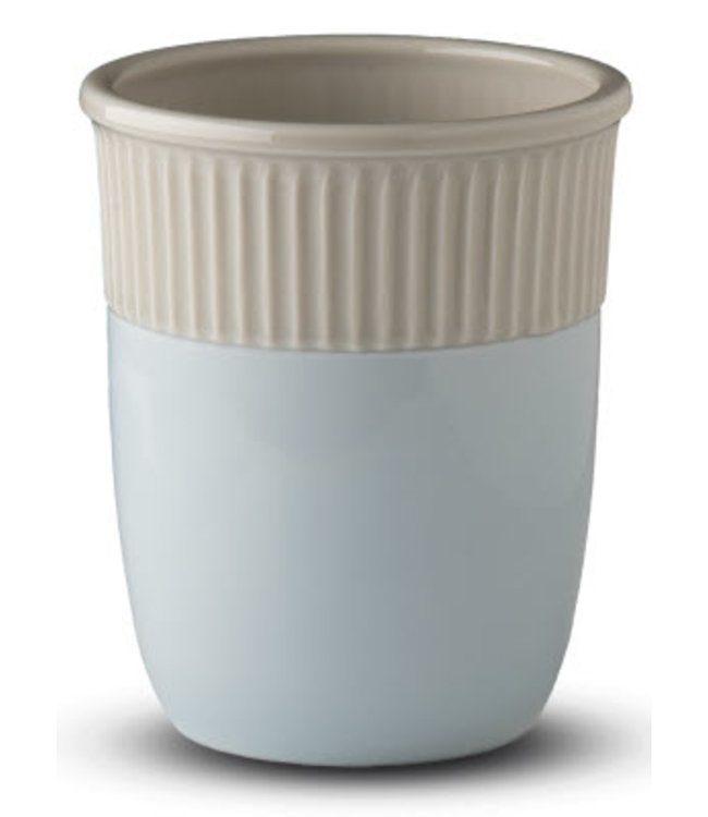 Beker 20 cl blauw/beige dubbelwandig porselein - G. Benedikt | prijs & verp per 6 stuks