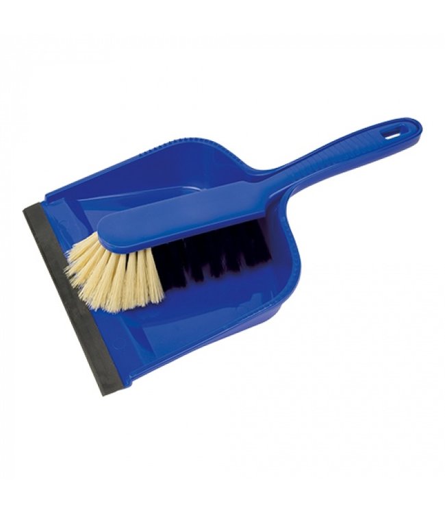 Stoffer en blik 215 x 330 x 55 mm blauw kunststof