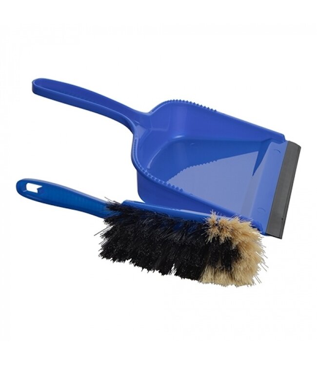 Stoffer en blik 215 x 330 x 55 mm blauw kunststof