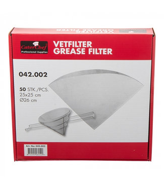 CaterChef Vetfilter 250 x 250 mm Ø260 mm | prijs & verp per 50 stuks