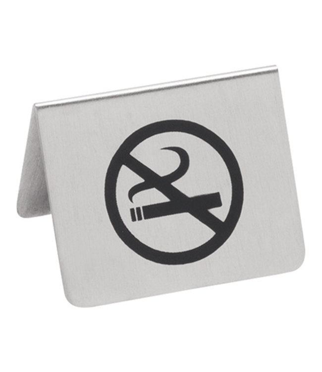 Tafelbord "no smoking" 2-zijdig bedrukt - Roestvrijstaal