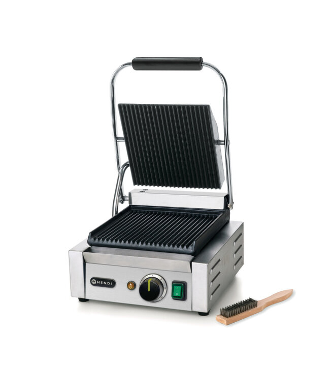 Contactgrill enkel geribd 310 x 370 x 210 mm - Hendi