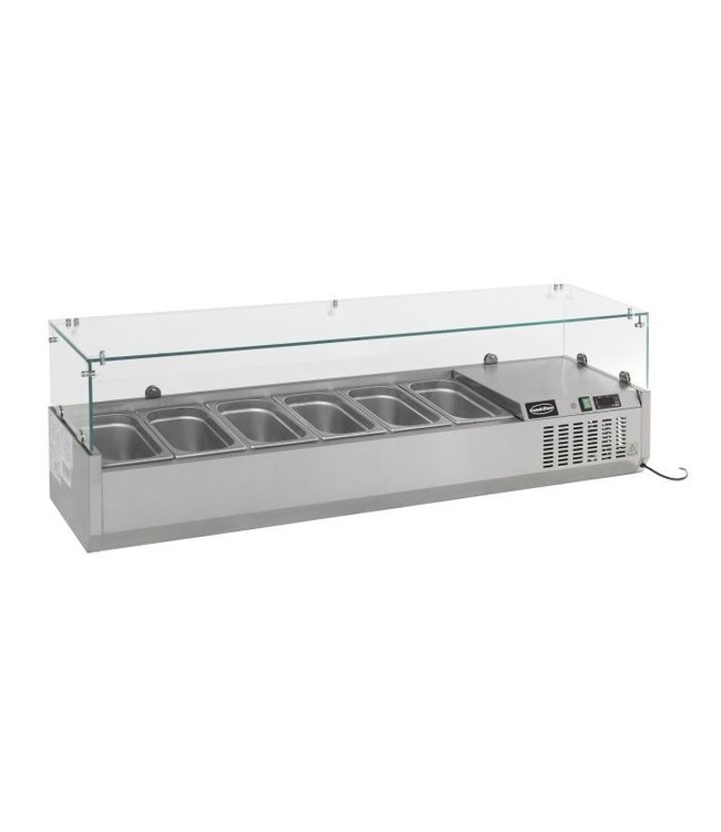 Opzetkoelvitrine 6 x 1/3GN 1400 x 395 x 435 mm - Combisteel