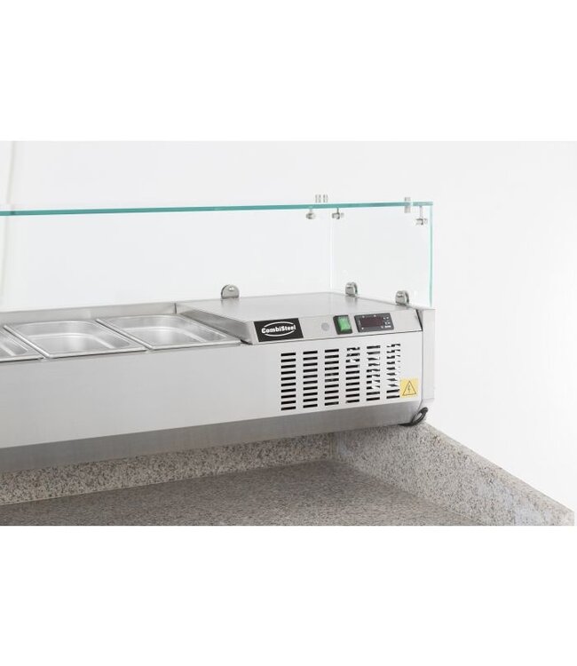 Opzetkoelvitrine 6 x 1/4GN 1400 x 335 x 435 mm- Combisteel