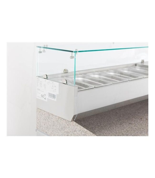Opzetkoelvitrine 6 x 1/4GN 1400 x 335 x 435 mm- Combisteel