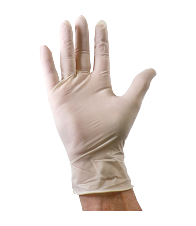 Handschoen disp Latex gepoederd M wit |prijs & verp per 100 stuks