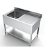 Combisteel Spoeltafel 1200 x 700 x (h)850 links met bodemschap