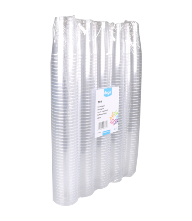 Borrelglas disp PS 4 cl glashelder | prijs & verp per 250 stuks