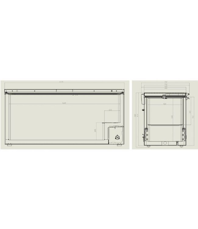Vrieskist 572 ltr m/rvs deksel - Combisteel