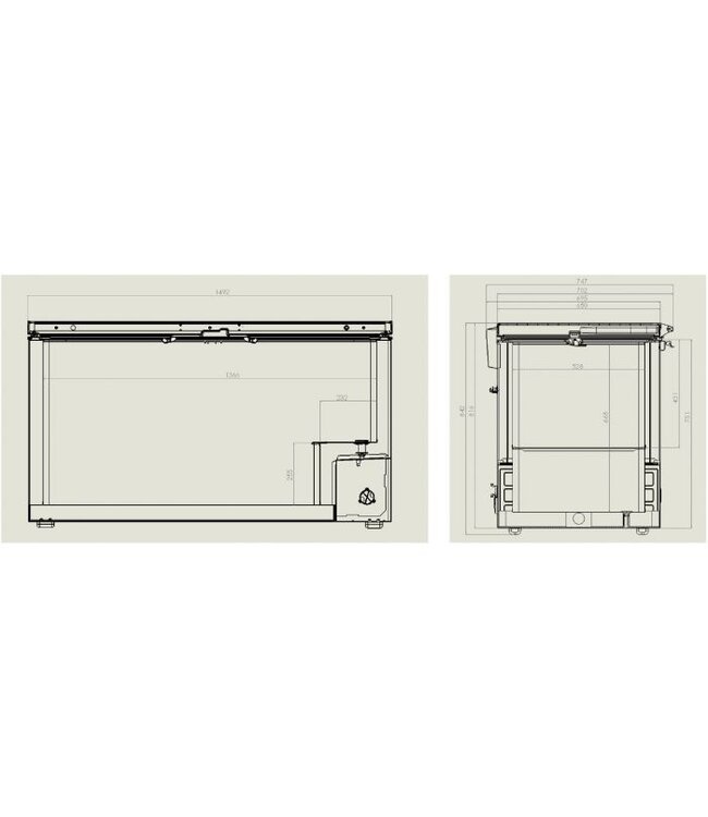 Vrieskist 469 ltr m/rvs deksel - Combisteel