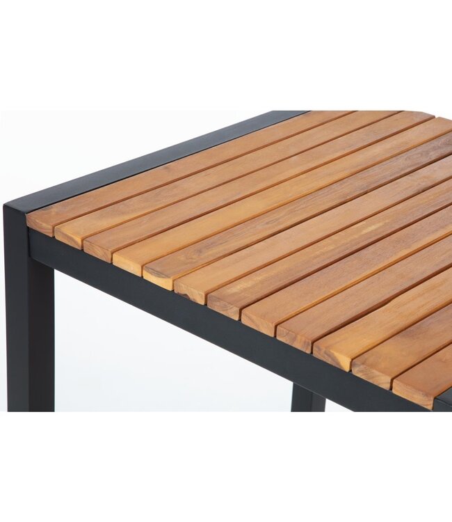 Bartafel vierkant zonder parasolgat 600 x 600 x 1000 mm - Staal en hout