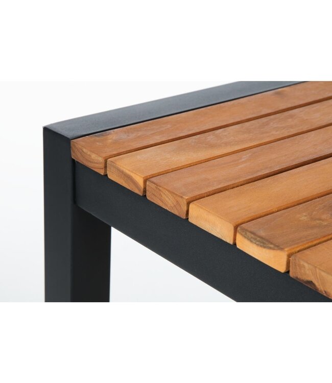 Bartafel vierkant zonder parasolgat 600 x 600 x 1000 mm - Staal en hout