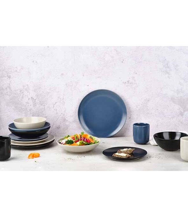 Bord 200 mm zwart aardewerk Venus Black - Cosy & Trendy | prijs & verp per 12 stuks