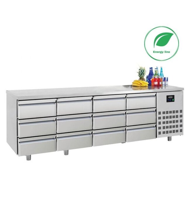 Koelwerkbank 12 laden 2330 x 700 x 850 mm (bxdxh) - Combisteel