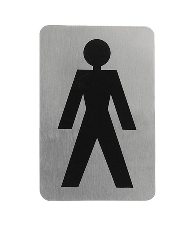 Tekstplaatje zelfklevend rvs "Man pictogram"