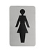 Sans Marque Tekstplaatje zelfklevend "Vrouw pictogram" - Roestvrijstaal