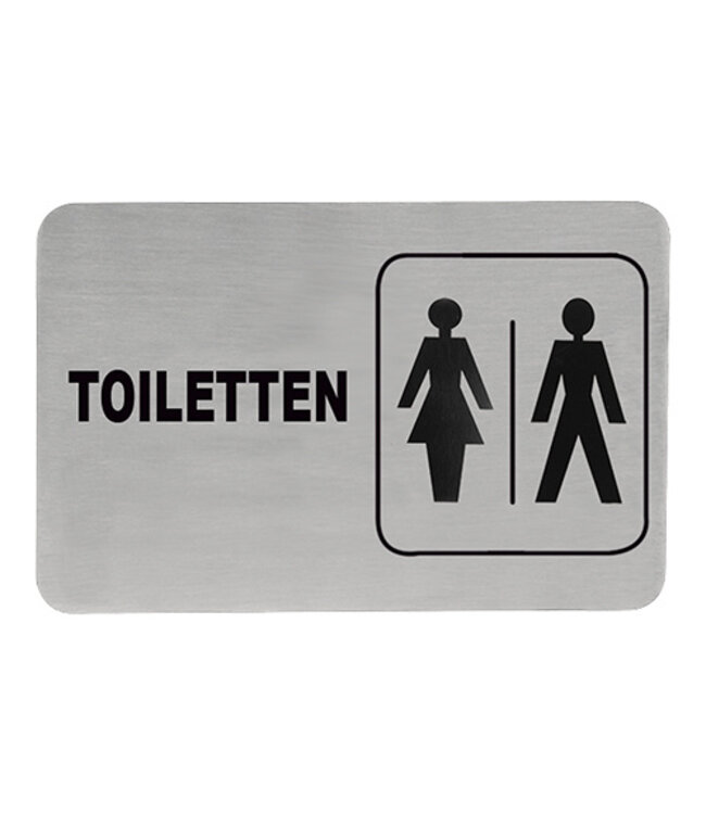 Tekstplaatje zelfklevend rvs "Man / Vrouw / Toiletten"