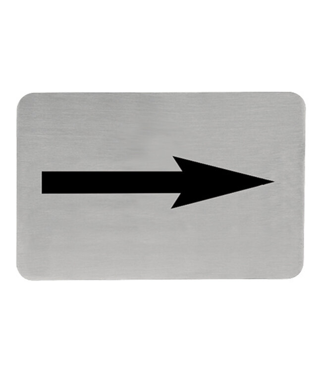 Tekstplaatje zelfklevend "Pijl pictogram" - Roestvrijstaal