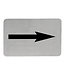 Sans Marque Tekstplaatje zelfklevend "Pijl pictogram" - Roestvrijstaal