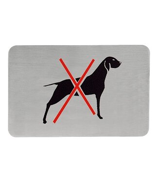 Sans Marque Tekstplaatje zelfklevend "Hondenverbod pictogram" - Roestvrijstaal