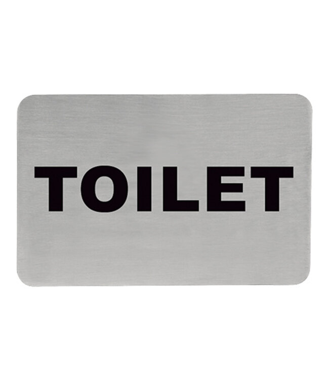 Tekstplaatje zelfklevend "TOILET" - Roestvrijstaal