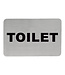 Sans Marque Tekstplaatje zelfklevend "TOILET" - Roestvrijstaal