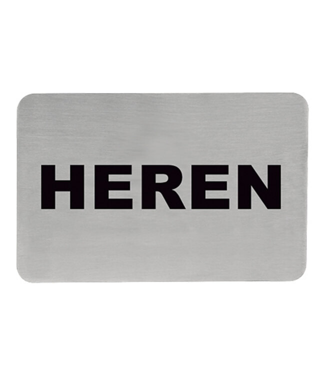 Tekstplaatje zelfklevend "HEREN" - Roestvrijstaal