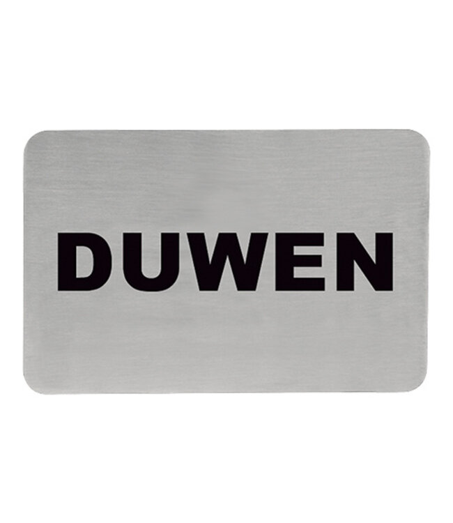 Tekstplaatje zelfklevend "DUWEN" - Roestvrijstaal