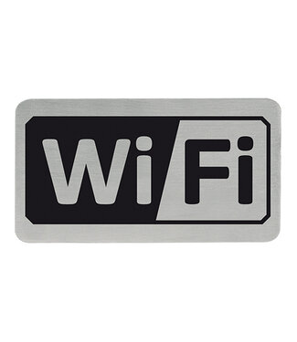 Sans Marque Tekstplaatje zelfklevend "WiFi" 110 x 60 mm - Roestvrijstaal