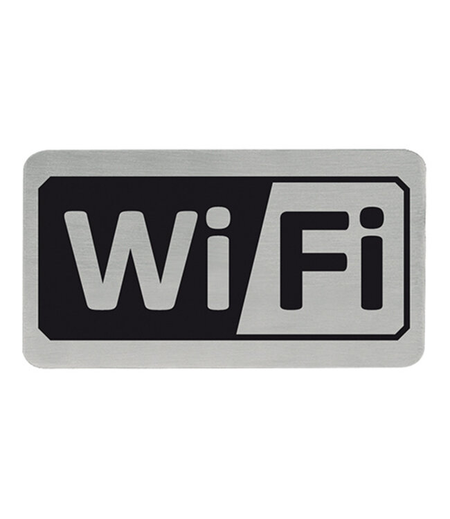 Tekstplaatje zelfklevend "WiFi" - Roestvrijstaal