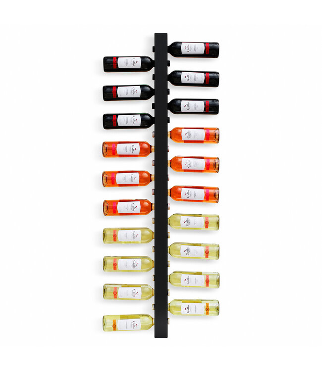 Wijnpaal Alto 20 fles 1300 mm wandmontage zwart - KeKxclusive