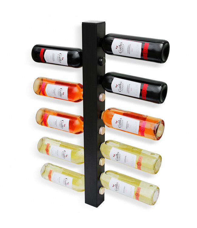 Wijnpaal Basso 10 fles 800 mm wandmontage zwart - KeKxclusive