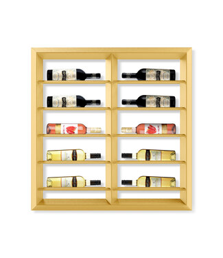 Wijndisplay Compacto 10 fles 905 x 100 x 920 mm (bxdxh) wandmontage zandkleurig - KeKxclusive Wijndisplay Compacto 10 fles 905 x 100 x 920 mm (bxdxh) wandmontage zandkleurig - KeKxclusive