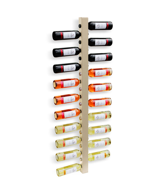 Wijnpaal Alto 20 fles 1300 mm wandmontage champagne - KeKxclusive