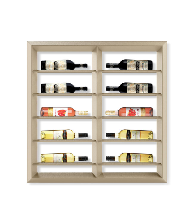 Wijndisplay Compacto 10 fles 905 x 100 x 920 mm (bxdxh) wandmontage champagne - KeKxclusive