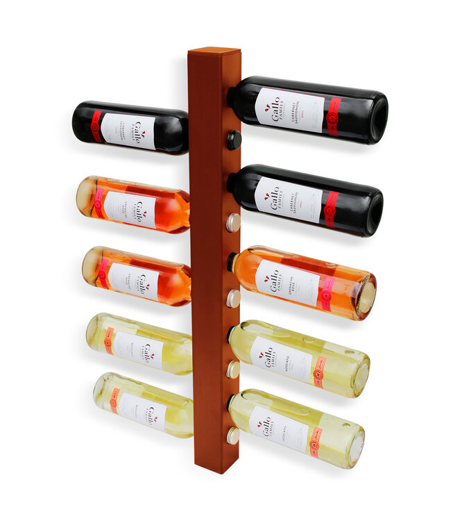 Wijnpaal Basso 10 fles 800 mm wandmontage koper - KeKxclusive