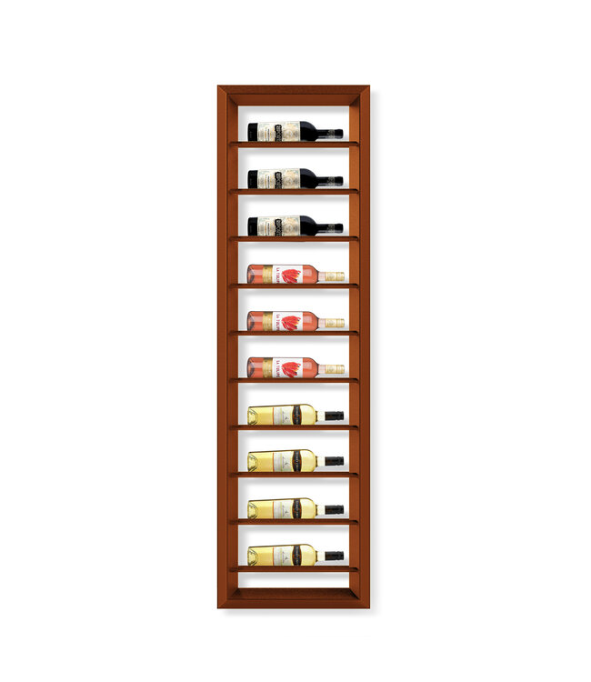 Wijndisplay Medio 10 fles 485 x 100 x 1670 mm (bxdxh) wandmontage koper - KeKxclusive