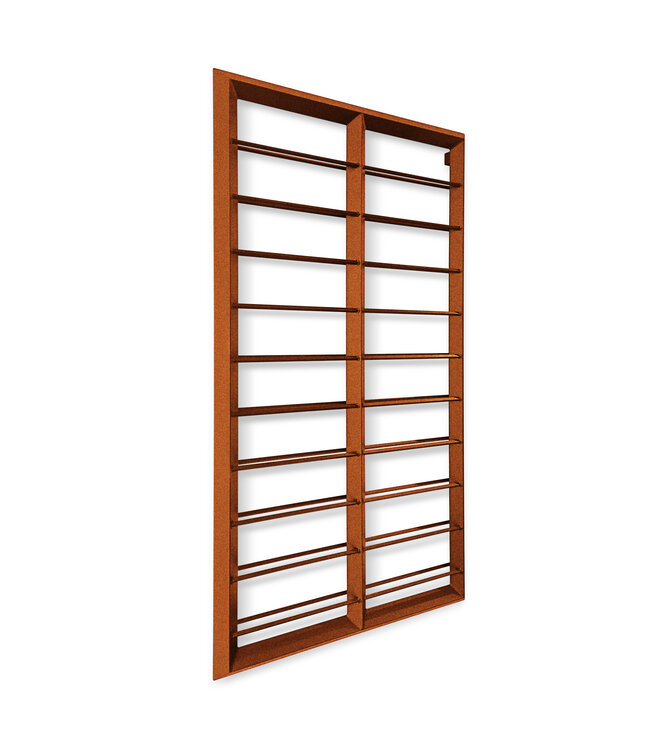 Wijndisplay Grande 20 fles 905 x 100 x 1670 mm (bxdxh) wandmontage koper - KeKxclusive