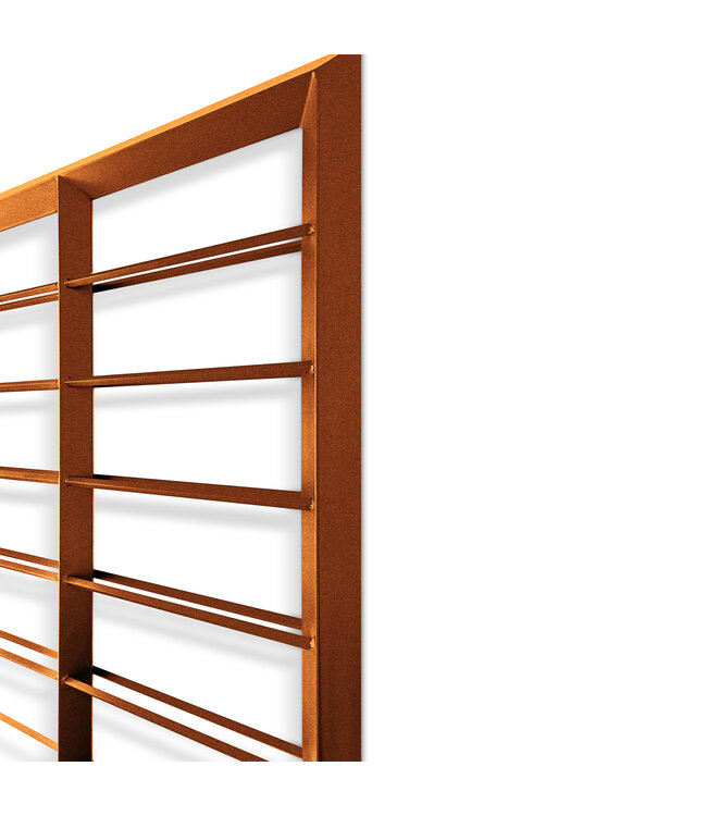 Wijndisplay Grande 20 fles 905 x 100 x 1670 mm (bxdxh) wandmontage koper - KeKxclusive