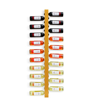 Wijnpaal Alto 20 fles 1300 mm wandmontage goud - KeKxclusive