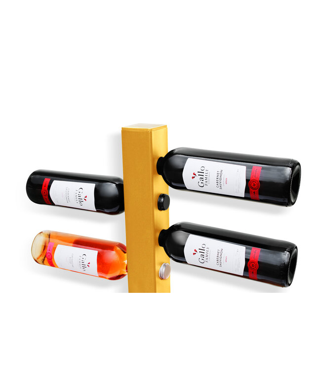 Wijnpaal Alto 20 fles 1300 mm wandmontage goud - KeKxclusive