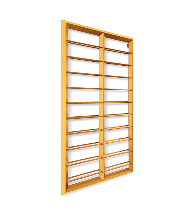 Wijndisplay Grande 20 fles 905 x 10 x 1670 mm (bxdxh) wandmontage goud - KeKxclusive