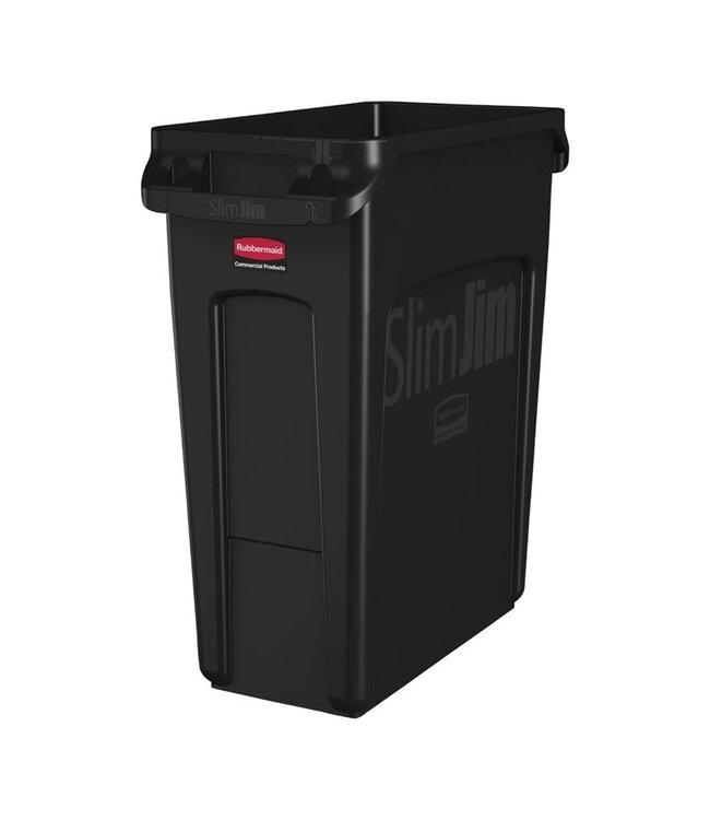 Afvalbak 60 ltr zwart Slim Jim - Rubbermaid