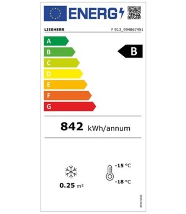 Display vrieskast 93/77 ltr (br/netto inh.)  497x558x816 mm (bxdxh) -10°C tot -25°C grijs met glasdeur F 913 - Liebherr